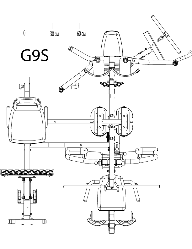 Тренажеры вид сверху. Тренажер g9s. Силовой комплекс body Solid g9s, чертеж. Тренажер глют-машина чертеж. Тренажер силовой мультистанция чертежи.