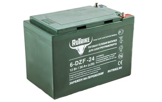Тяговый гелевый аккумулятор RuTrike 6-DZF-24 (12V24A/H C2) Тяговый гелевый аккумулятор RuTrike 6-DZF-24 (12V24A/H C2)